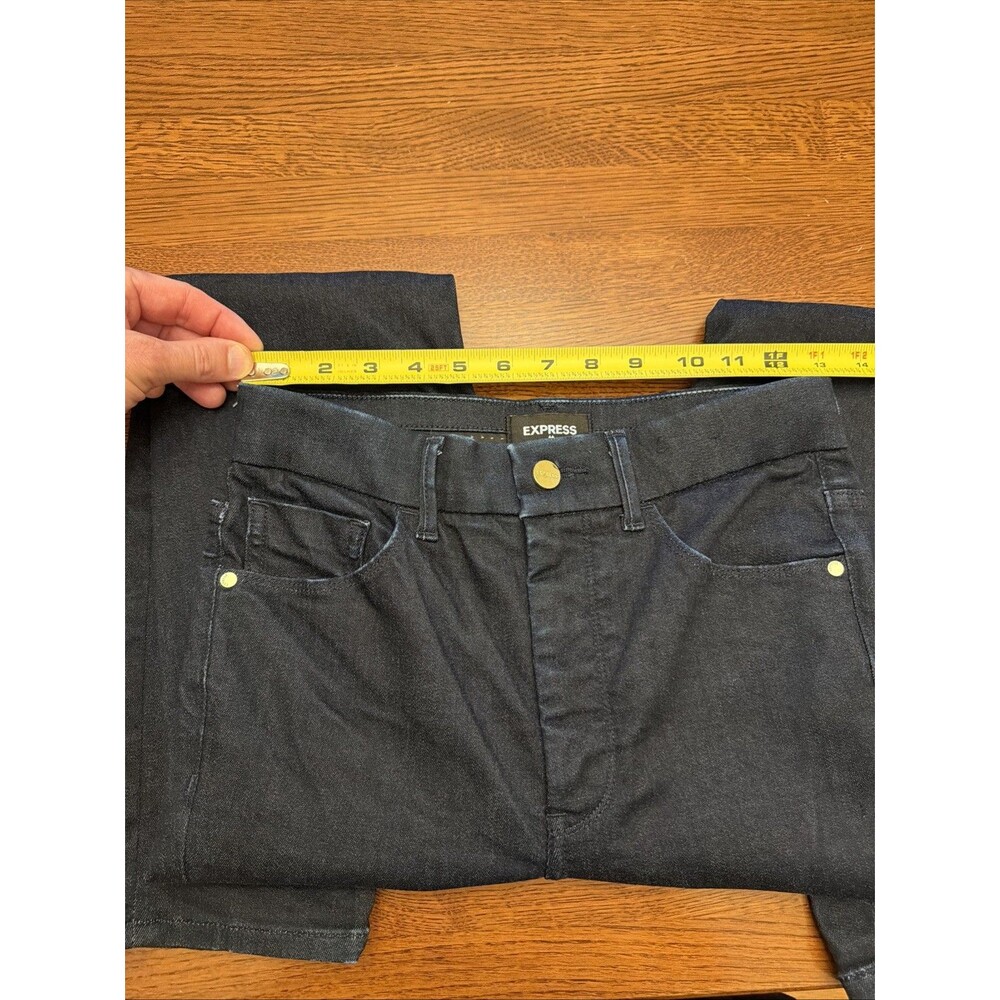 Women’s Jeans EXPRESS Size 2R Slim Super Highrise Dark Wash Denim - Picture 7 of 12